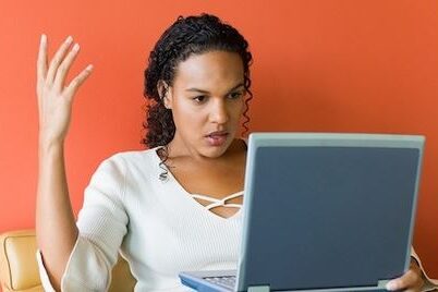 frustrated mom at PC