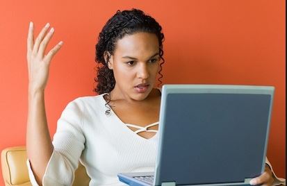 frustrated mom at PC