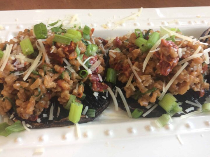 Farro Stuffed Portobello Mushrooms