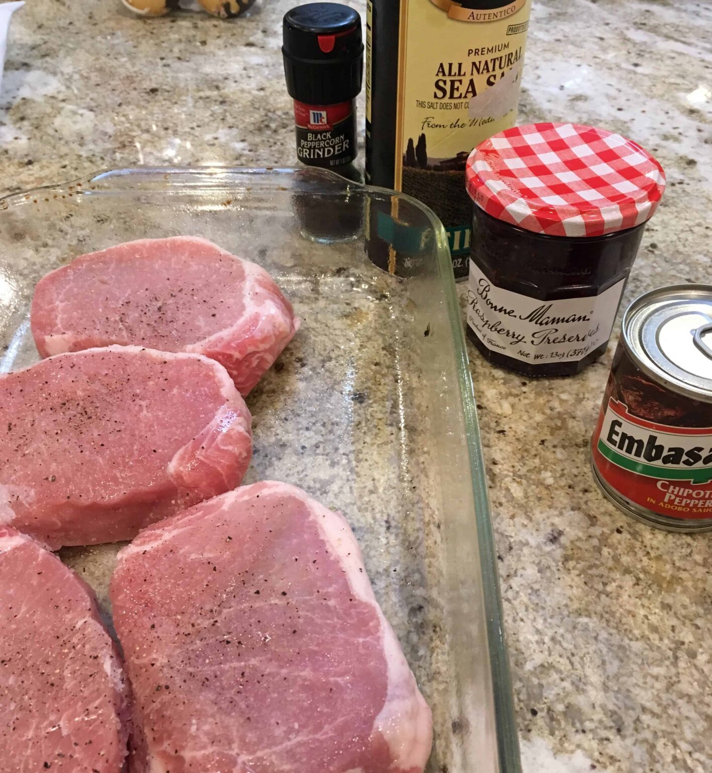 Raspberry Pork Chops 3 ingredient recipe and 30 minute Dinner!