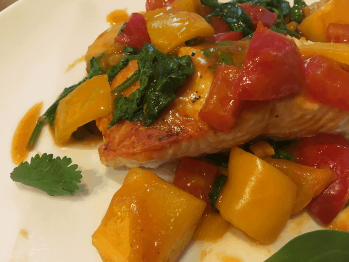Salmon with Mango Sauce-Campbells Simple Meal Ideas: Salmon with Mango Sauce