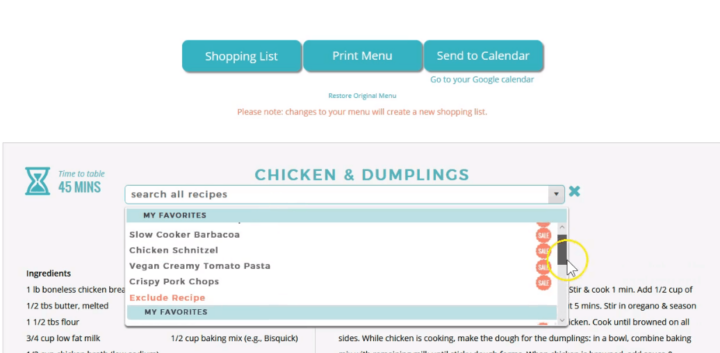 search Search for Easy Dinners