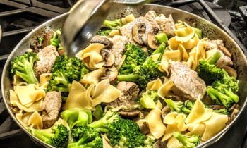 Pork and Broccoli Noodle Skillet